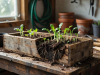 Root and Sprout Seedlings Box showing seed packets and timber labels